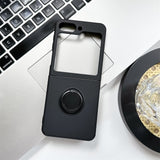 Samsung Galaxy Z Flip 5 Shockproof Silicone Case With Ring-Exoticase-For Samsung Z Flip 5-Black-