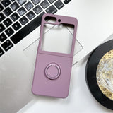 Samsung Galaxy Z Flip 5 Shockproof Silicone Case With Ring-Exoticase-For Samsung Z Flip 5-Dark Purple-
