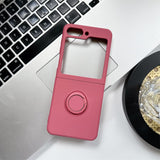 Samsung Galaxy Z Flip 5 Shockproof Silicone Case With Ring-Exoticase-For Samsung Z Flip 5-Rose Red-
