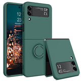 Samsung Galaxy Z Flip 5 Shockproof Silicone Case With Ring-Exoticase-For Samsung Z Flip 4-Dark Green-