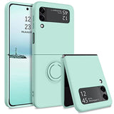 Samsung Galaxy Z Flip 5 Shockproof Silicone Case With Ring-Exoticase-For Samsung Z Flip 4-Light cyan-