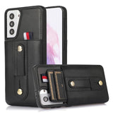 Samsung Push Wallet Case with Finger Strap-Exoticase-For Galaxy S23 Ultra-Black-