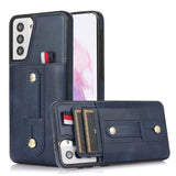 Samsung Push Wallet Case with Finger Strap-Exoticase-For Galaxy S23 Ultra-Blue-