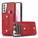 Samsung Push Wallet Case with Finger Strap-Exoticase-For Galaxy S23 Ultra-Red-