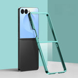 Samsung Z Flip Plated Sides Transparent Back Case-Exoticase-Green-for Z Flip 8-Exoticase