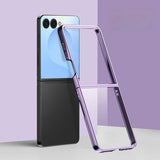 Samsung Z Flip Plated Sides Transparent Back Case-Exoticase-Purple-for Z Flip 8-Exoticase
