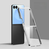 Samsung Z Flip Plated Sides Transparent Back Case-Exoticase-Silver-for Z Flip 8-Exoticase