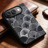 Scallop Shell Pattern iPhone Duo Case-Exoticase-For iPhone Duo-Black-Exoticase