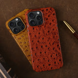 Ostrich Genuine Leather iPhone Case