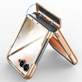 Plated PU Leather Motorola Razr Case with Ring