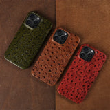 Ostrich Genuine Leather iPhone Case