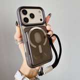 JellyFrost Clear iPhone Case with Wallet and Strap