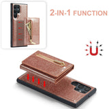 Shiny Glitter Detachable Magnetic Wallet Samsung Case-Exoticase-