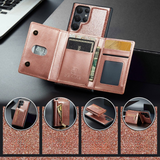 Shiny Glitter Detachable Magnetic Wallet Samsung Case-Exoticase-