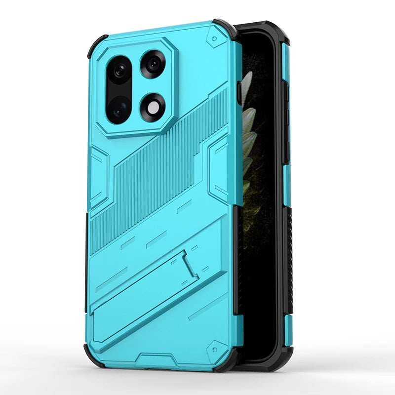 TEYYOS Hoesje voor Xiaomi 14 Pro, TPU/PC schokbestendig telefoonhoesje met 360 ° kickstand, pantserbumper beschermende shell blauw