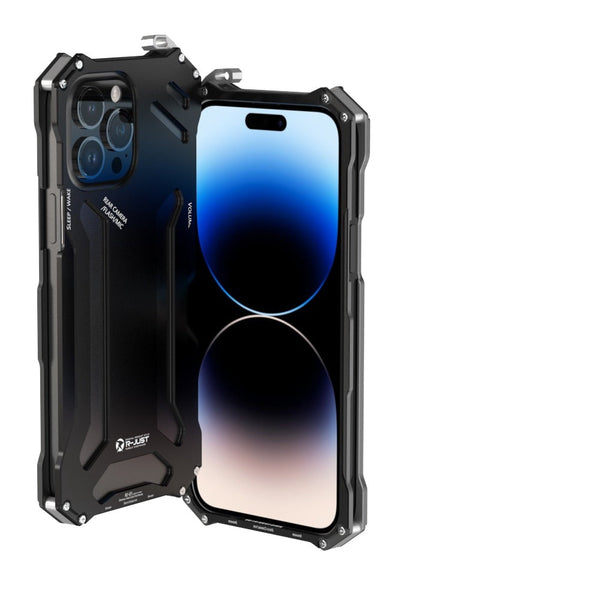 Shockproof Aluminum Metal Apple iPhone Hard Case - Exoticase - For iPhone 15 Pro Max / Black