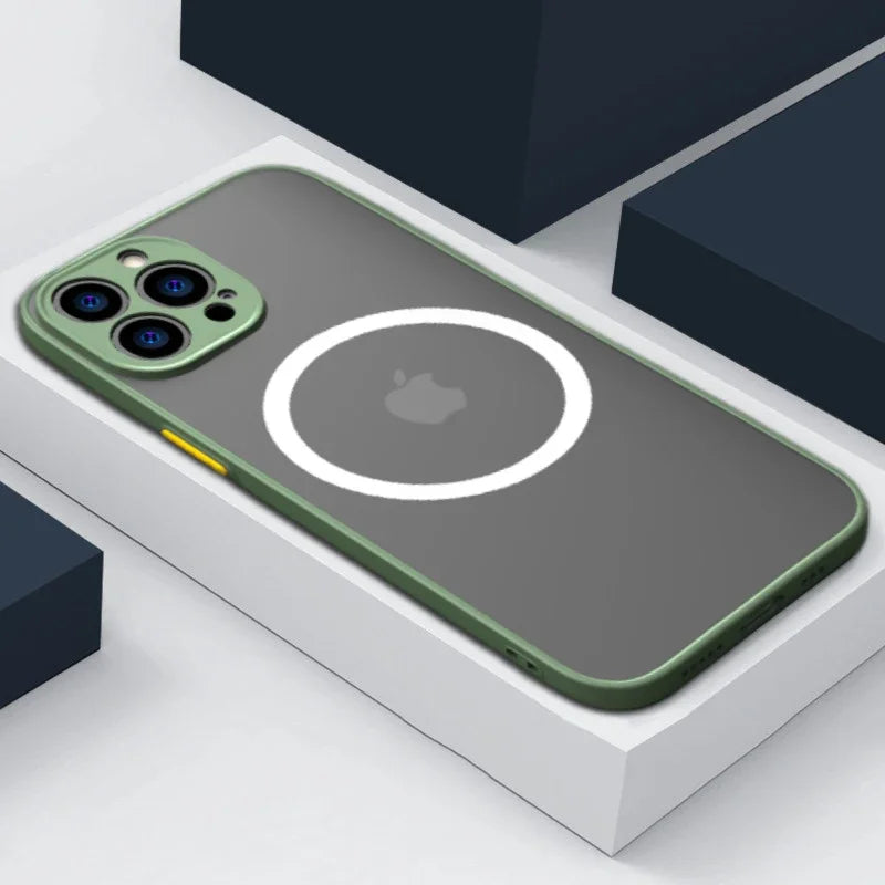 Shockproof Matte Apple MagSafe Compatible iPhone Case-Exoticase-For iPhone 17 Pro Max-Light Green-Exoticase