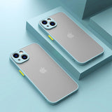 Shockproof Matte Apple iPhone Case-Exoticase-For iPhone 15 Pro Max-Light Blue-