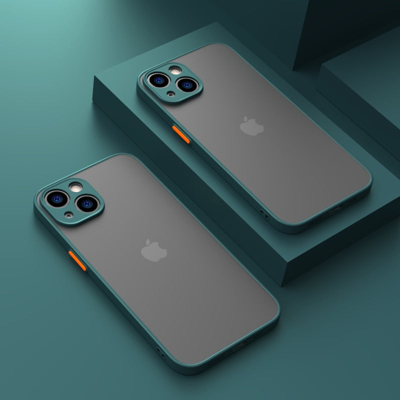 Shockproof Matte Apple iPhone Case, For iPhone 15 Plus / Dark Green Shockproof Matte Apple iPhone Case, For iPhone 15 Plus / Dark Green