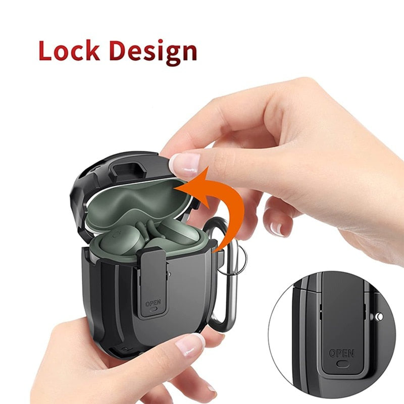 Shockproof Protective Snap Clip Google Pixel Buds A-Series Case-Exoticase-