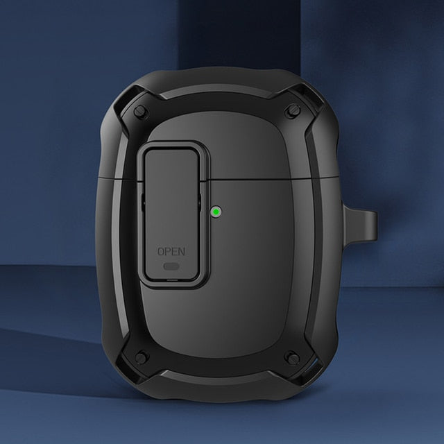 Shockproof Protective Snap Clip Google Pixel Buds A-Series Case-Exoticase-Google Pixel Buds 2-Black-