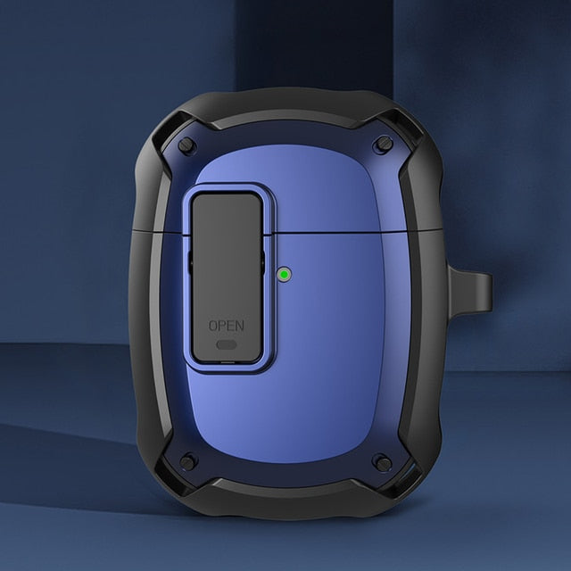 Shockproof Protective Snap Clip Google Pixel Buds A-Series Case-Exoticase-Google Pixel Buds 2-Blue-