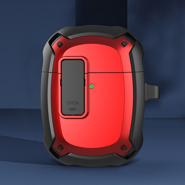 Shockproof Protective Snap Clip Google Pixel Buds A-Series Case-Exoticase-Google Pixel Buds 2-Red-