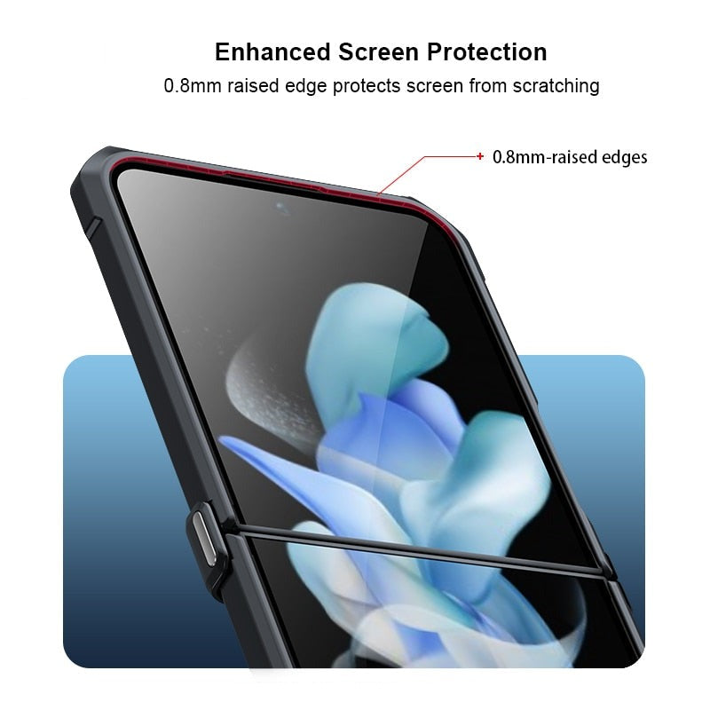 Shockproof Shell With Tempered Glass Samsung Galaxy Z Flip Case-Exoticase-