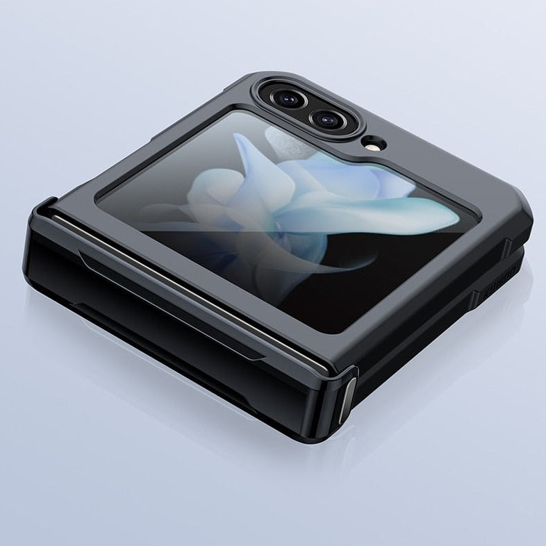 Shockproof Shell With Tempered Glass Samsung Galaxy Z Flip Case-Exoticase-