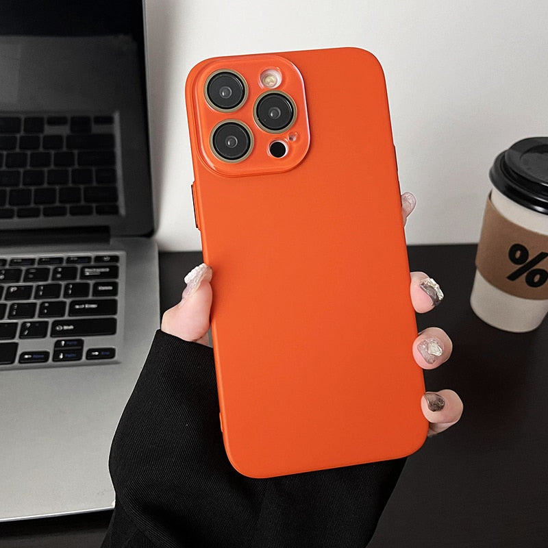 Silky Smooth Camera Protect iPhone Case-Exoticase-For iPhone 15 Pro Max-Orange-