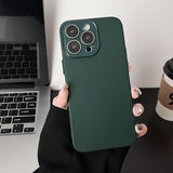 Silky Smooth Camera Protect iPhone Case-Exoticase-For iPhone 15 Pro Max-Dark Green-