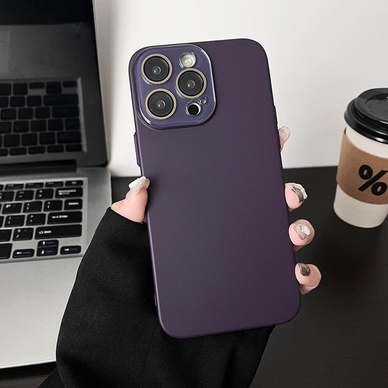 Silky Smooth Camera Protect iPhone Case-Exoticase-For iPhone 15 Pro Max-Purple-