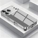 Silver Camera Island Plated Sides Glass iPhone Case-Exoticase-Black-iPhone 17 Pro Max-Exoticase