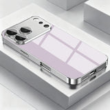 Silver Camera Island Plated Sides Glass iPhone Case-Exoticase-Purple-iPhone 17 Pro Max-Exoticase