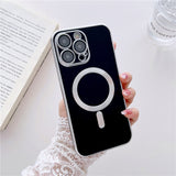 Silver Plated MagSafe Ring iPhone Case-Exoticase-For iPhone 14 Pro Max-Black-