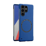 Slim Frameless Magnetic Ring Samsung Case-Exoticase-For Galaxy S23 Ultra-Blue-