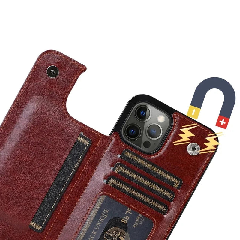 Slim & Lightweight Leather iPhone Case with Wallet-Exoticase-