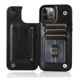 Slim & Lightweight Leather iPhone Case with Wallet-Exoticase-iPhone 15 Pro Max-Black-