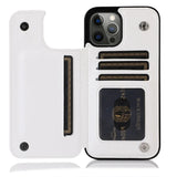 Slim & Lightweight Leather iPhone Case with Wallet-Exoticase-iPhone 15 Pro Max-White-