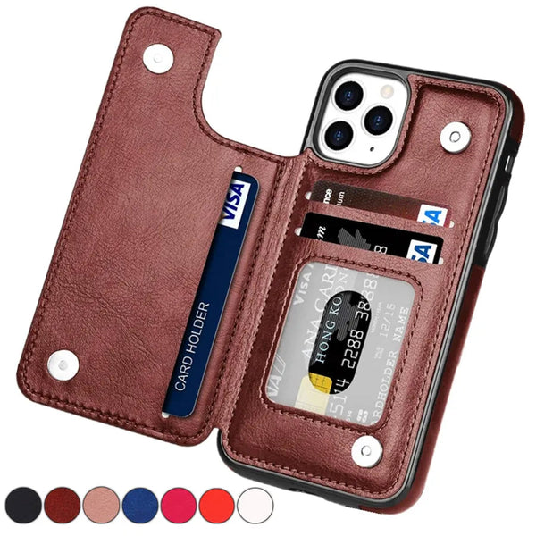 Slim & Lightweight Leather iPhone Case with Wallet-Exoticase-