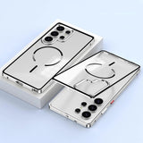SnapLock Aluminum Frame Acrylic Back Samsung Case-Exoticase-Galaxy S26 Ultra-Silver-Exoticase