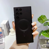 Soft Matte Silicone MagSafe compatible Samsung Case-Exoticase-For Samsung S23 Ultra-Black-