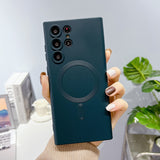 Soft Matte Silicone MagSafe compatible Samsung Case-Exoticase-For Samsung S23 Ultra-Dark Green-
