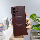 Soft Matte Silicone MagSafe compatible Samsung Case-Exoticase-For Samsung S23 Ultra-Wine Red-