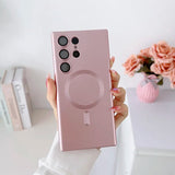 Soft Matte Silicone MagSafe compatible Samsung Case-Exoticase-For Samsung S23 Ultra-Pink-