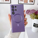 Soft Matte Silicone MagSafe compatible Samsung Case-Exoticase-For Samsung S23 Ultra-Lavender-