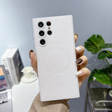 Soft Matte Silicone MagSafe compatible Samsung Case-Exoticase-For Samsung S23 Ultra-White-