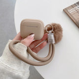 Soft Silicone AirPods Case with Furry Lanyard-Exoticase-Exoticase