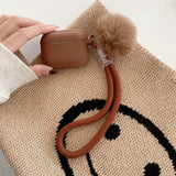 Soft Silicone AirPods Case with Furry Lanyard-Exoticase-Exoticase