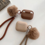 Soft Silicone AirPods Case with Furry Lanyard-Exoticase-Exoticase